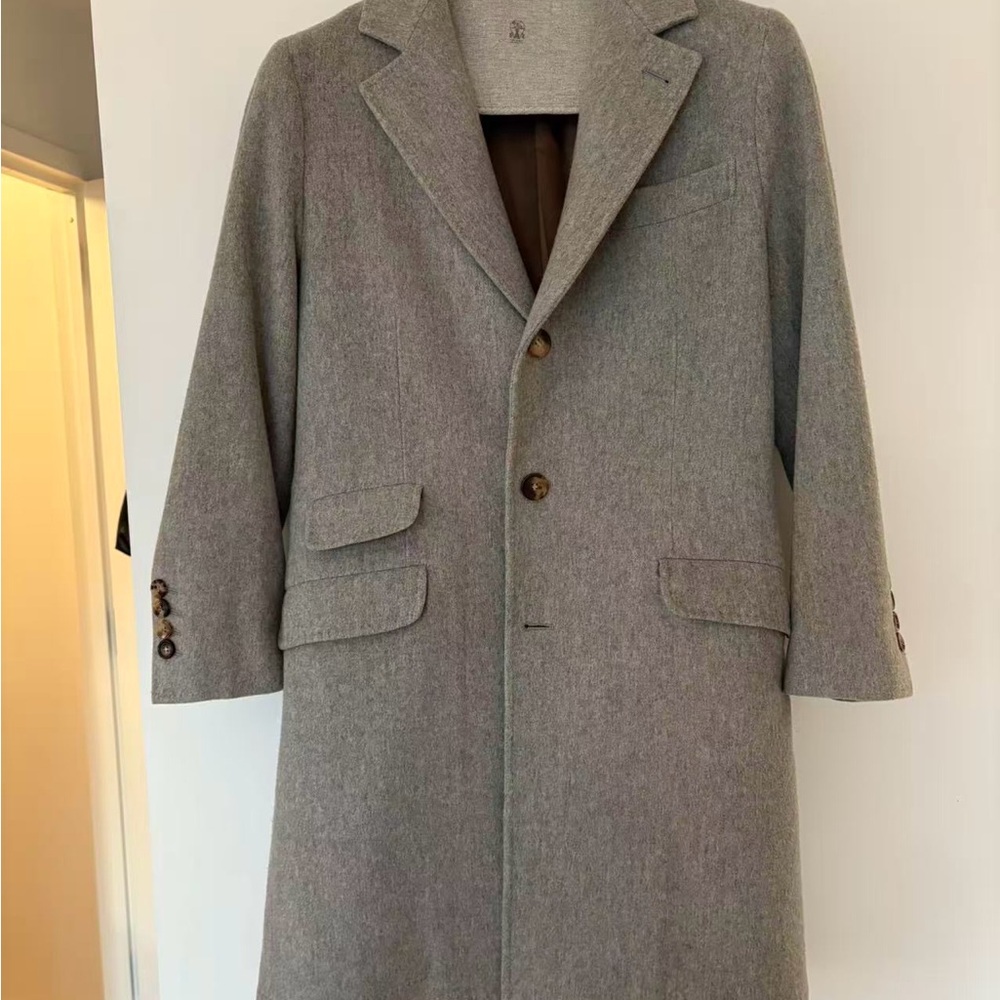 Brunello Cucinelli Gray Cashmere Coat